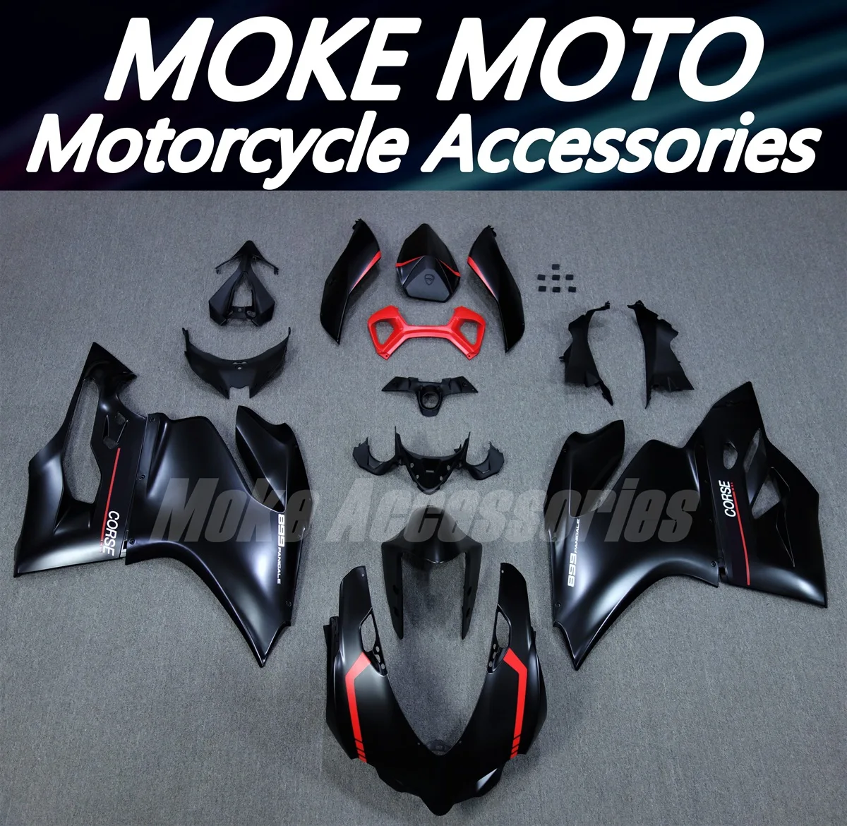 

Moke moto Motorcycle Fairings Kit Fit For Panigale 899 1199 2012 2013 2014 Bodywork Set Abs High Quality Red Matte Black New