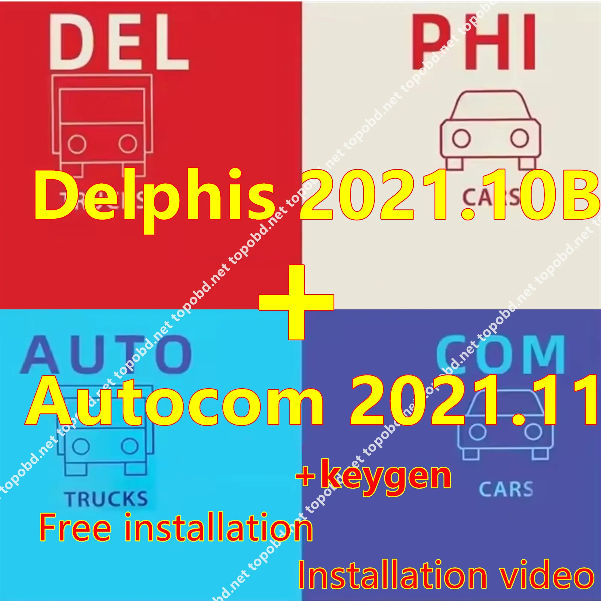 2024 Newest For Autocom 2021.11+ Delphi 2021.10b +keygen hot Softwares Car Truck Diagnostic Tools Obd Scanner VCI AK DS150E link