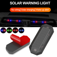 Mini LED Solar Power Car Warning Light Night Security Simulated Alarm Wireless Anti-Theft Caution Lamp Flashing Dummy Alarm Lamp