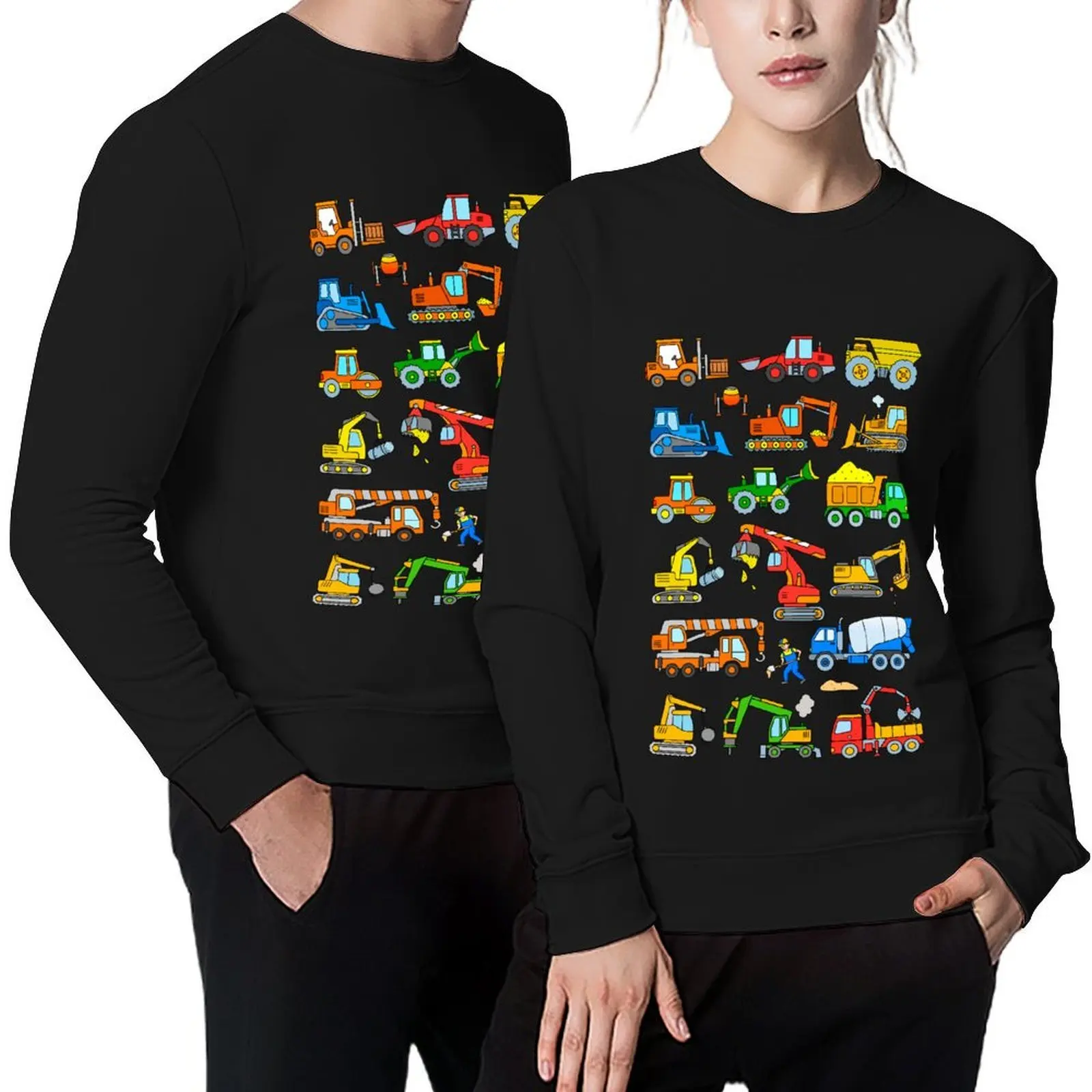 

Digger Construction Vehicle Design Pullover tracksuit men blouse korean clothes aesthetic clothing hooded sweatshirt