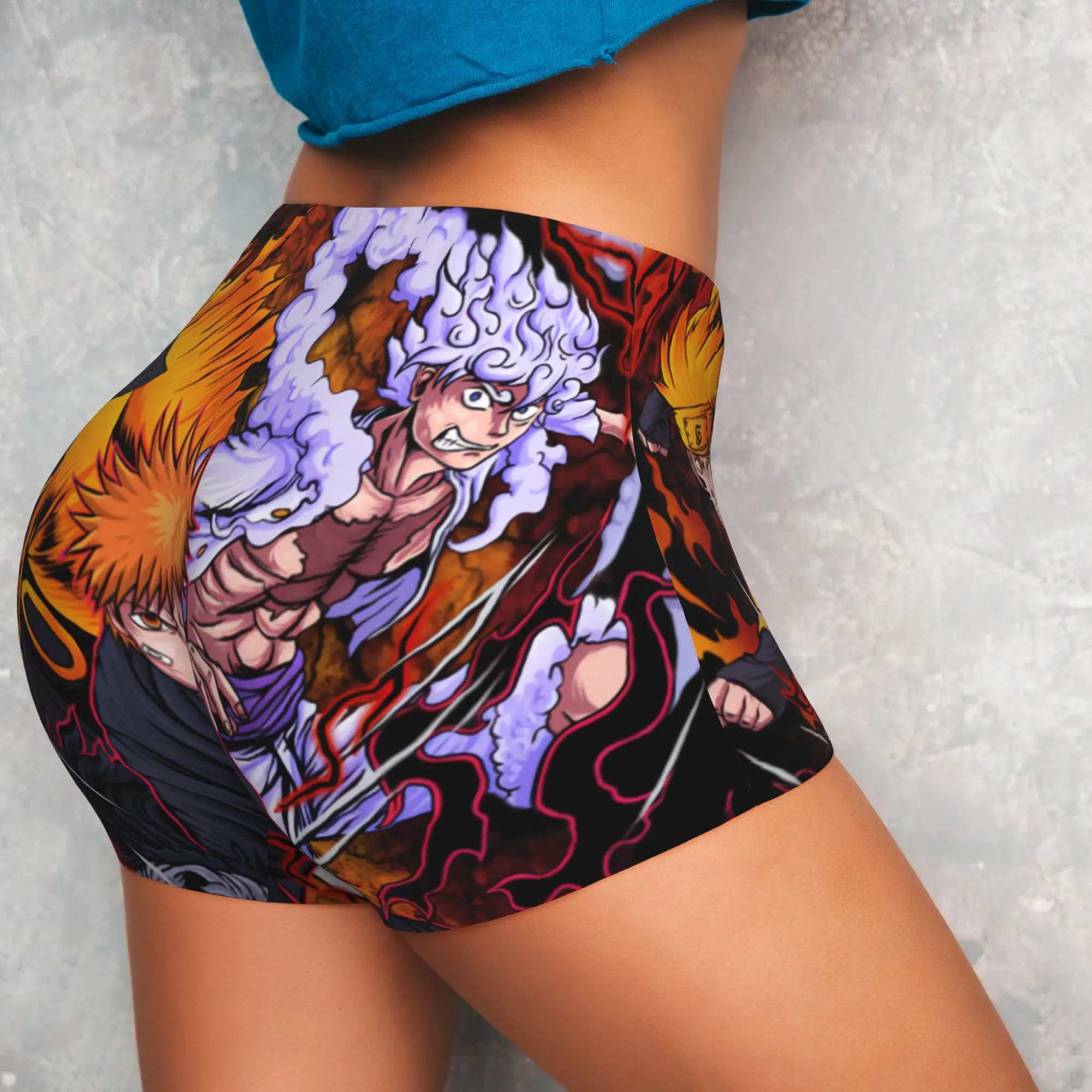 Big Three N-Naruto Anime  Workout Shorts for Women  Gym Running Biker Yoga Shorts