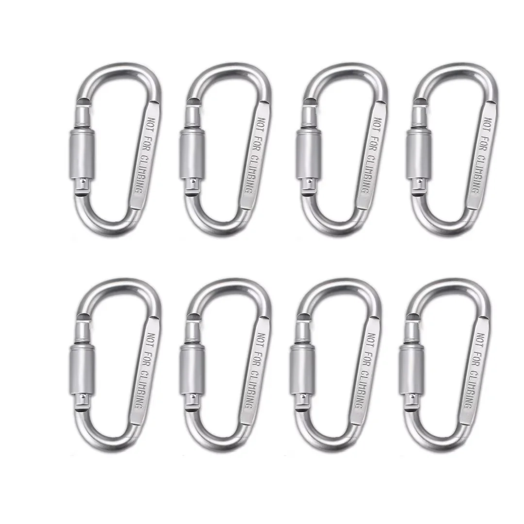 SzBlaZe 8 Pack Aluminum Carabiner Clip D Ring Spring Snap Hook for Keychain Clip Backpack Tent (Not for Climbing)