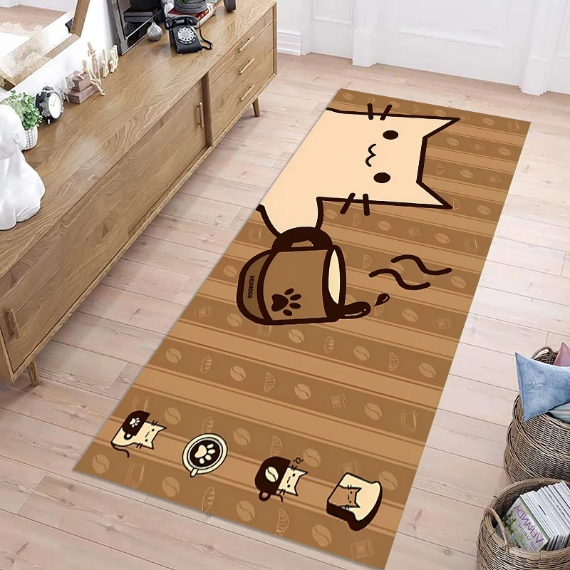 Alfombra de Gato de Dibujos Animados, Linda, con Diseño de Pastelito, para Decoración del Hogar, Sala de Estar, Dormitorio, Alfombra Infantil con Diseño de Comida Kawaii