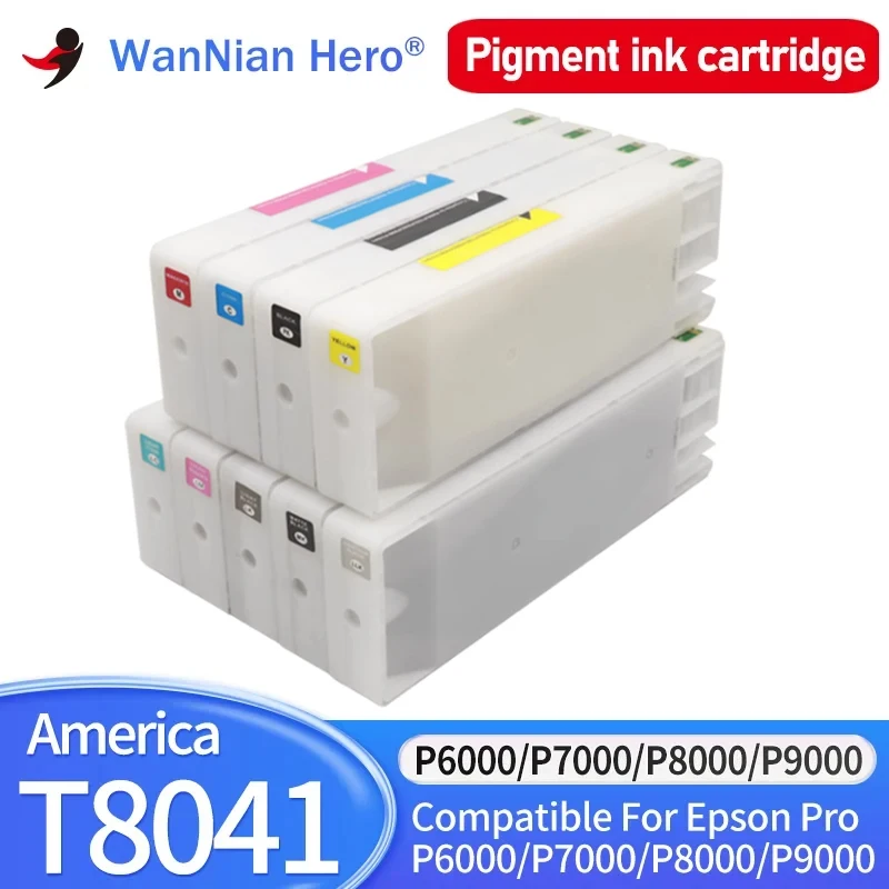 Чернильный картридж America T8041 с чипом 700 мл, совместимый для принтера EPSON P6000 P7000 P8000 P9000 T8041 T8049 T804A T804B