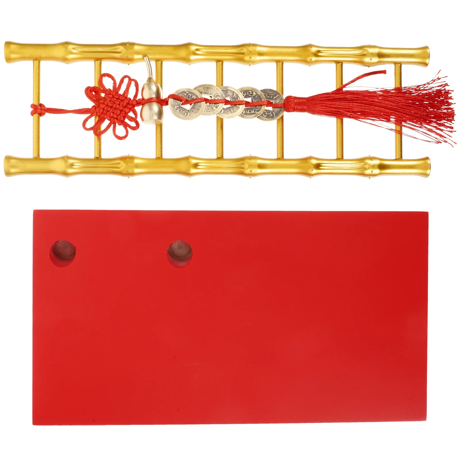 

Chinese Desktop Ornament Small Ladder Design Festive Red Decor for New Year Holiday Housewarming Gift Traditional Craft