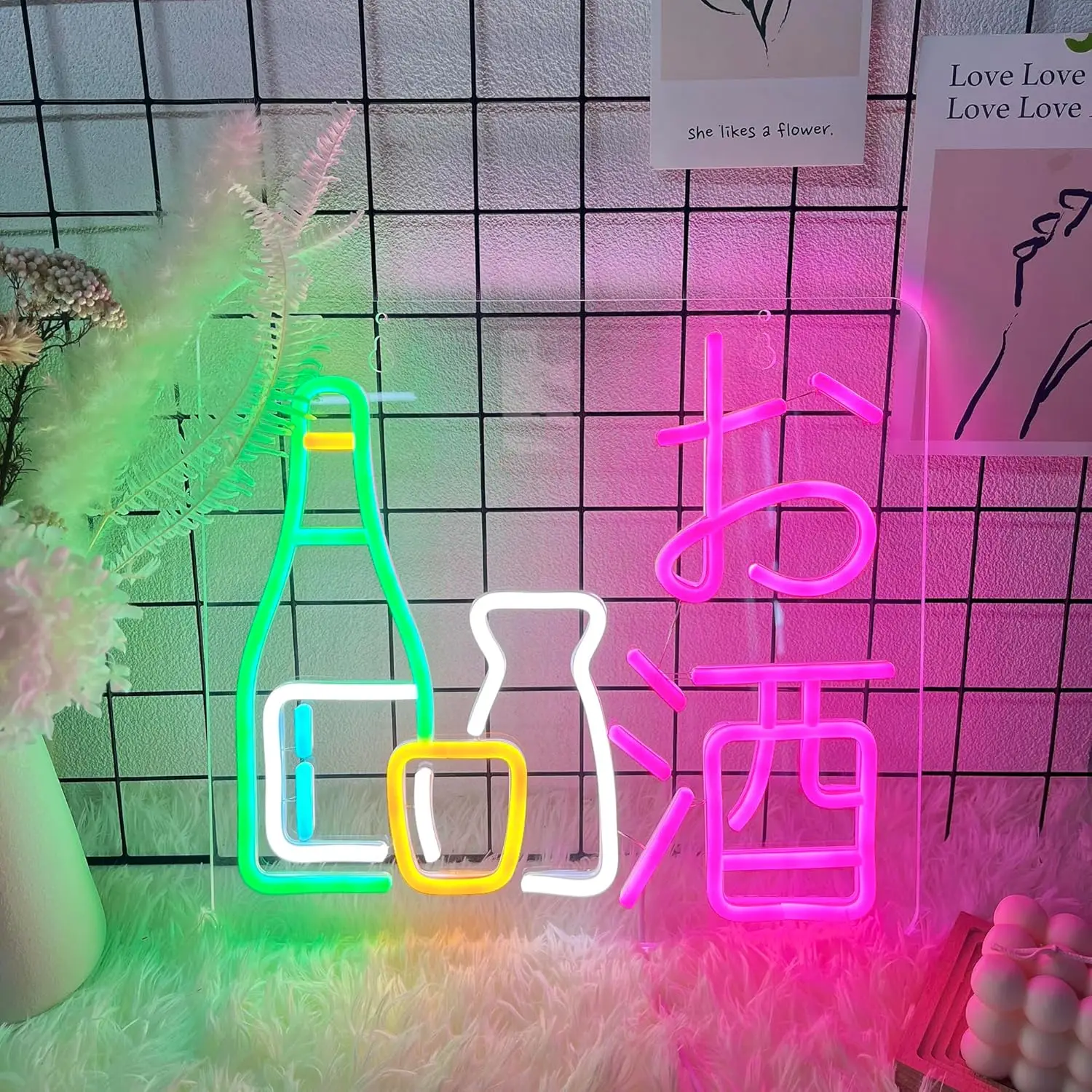 Letrero de luz de neón LED de sake japonés, letrero de neón para decoración de pared, regulable para Izakaya, restaurante interior, tienda, Bar en vivo, decoración de fiesta