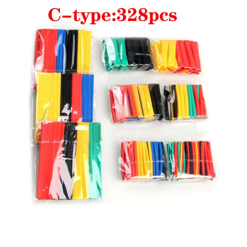 Polyolefin Heat Shrink Tube Set, Shrinking Assorted Kit, Cabo de fio isolado Sleeving Tubing, 328 pcs, 530pcs