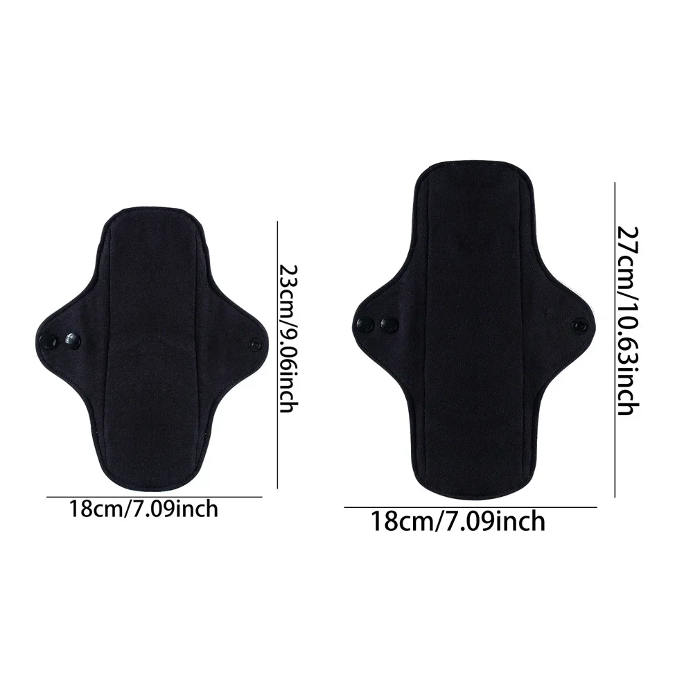 Picture 6: Black Cotton Sanitary Pad Reusable Menstrual Pads Heavy Flow Women Menstrual Period Washable Sanitary Napkin Dropshipping