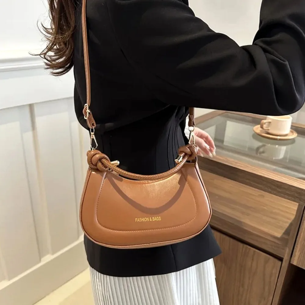 French Luxury Women Handbag Solid Color High-End Texture Fashion Versatile Shoulder Bag Elegant Ladies Daily Tote Purse