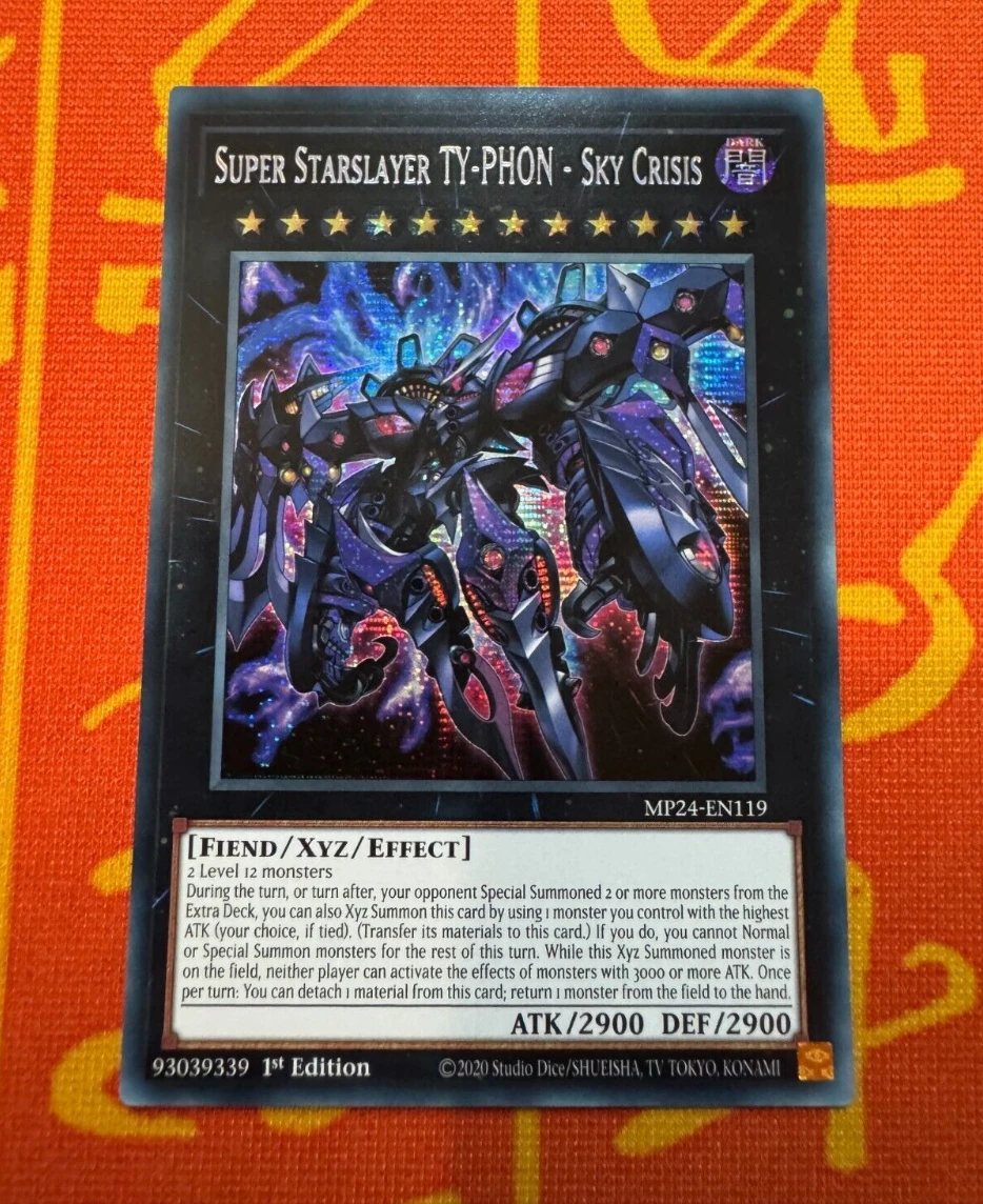 Yugioh KONAMI Duel Monsters TCG MP24-EN119 Super Starslayer TY-PHON - Sky Crisis Secret English 1st Edition Collection Mint Card