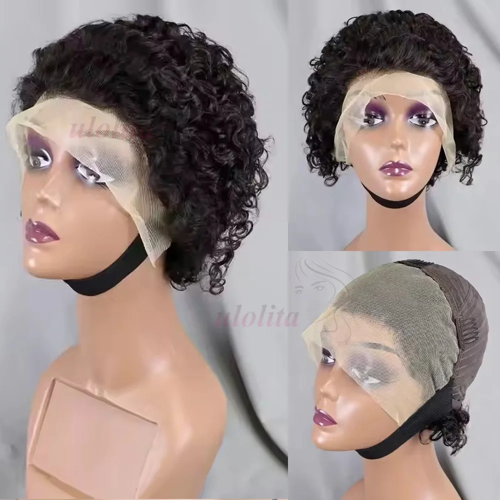 Pixie Cut Perücke Echthaar Kurz Lockig 13x4 Lace Frontal Perücken Echthaar Kurzer Bob Brasilianische Echthaarperücken für Schwarze Frauen – Detail 11