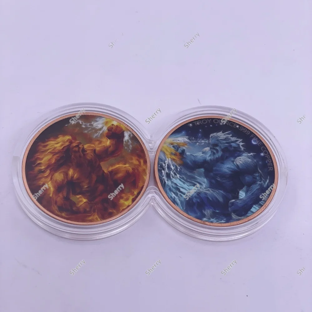 Fantasy Dragon 1oz .999 Copper Commemorative Coin Fire Ice Galaxy Dragon Medal Metal Collectible Coin Collection Souvenir Gift - view 5