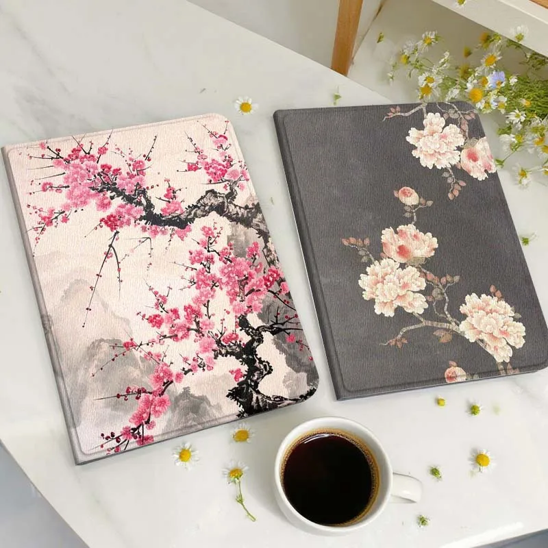 

Pink Plum Blossom Painting Tablet Case For Huawei Honor MatePad MediaPad Air 5 6 7 11 V6 V7 V8 V9 X9 X8 T10 T10s C5e T5 Gift
