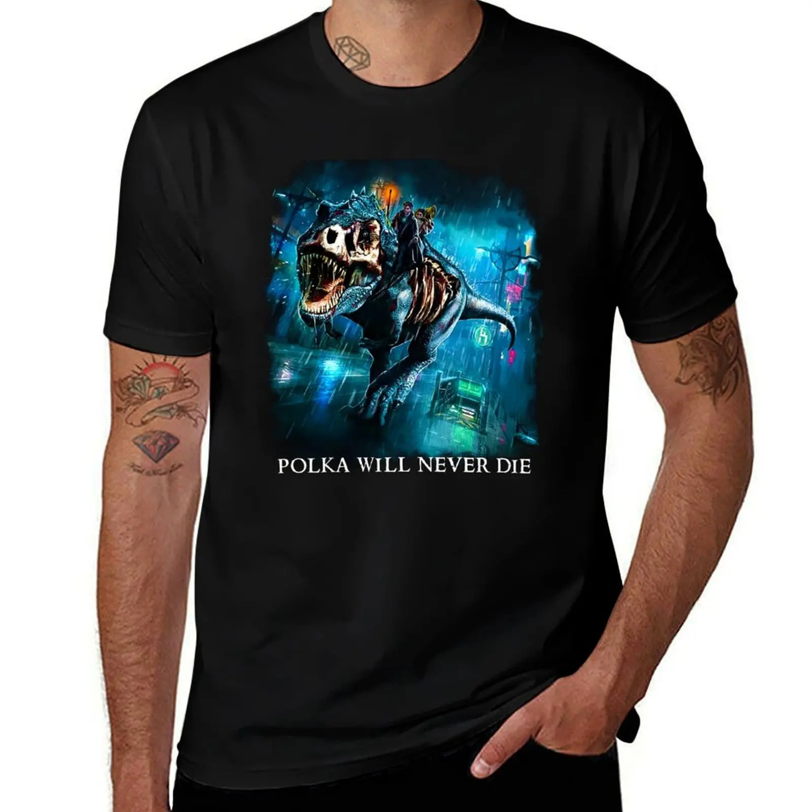 Polka-Will-Never-Die-The-Dresden-Files T-Shirt Street Art Print Tee Shirt T-Shirt