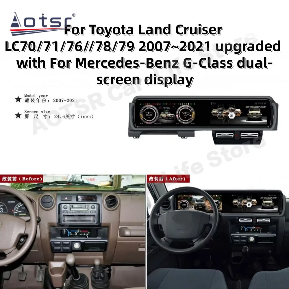 For Land Cruiser LC70/71/76//78/79 07~21 upgraded For Benz G-Class Digital Dashboard Car Instrument Cluster Modification Display