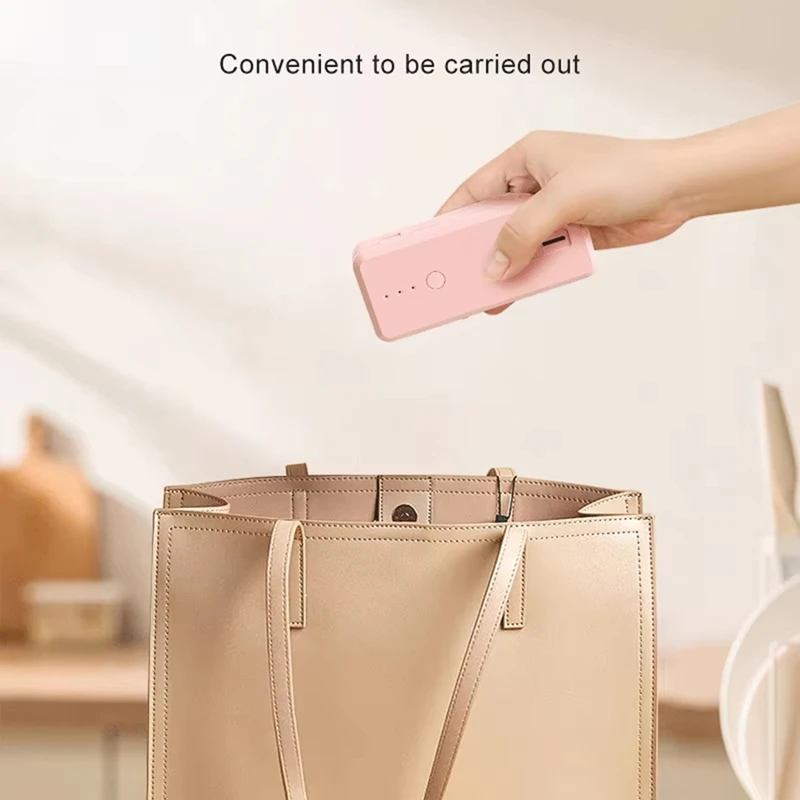 Mini máquina de sellado portátil ABKP-2 en 1, herramienta de envasado de alimentos recargable por USB para uso en cocina, compacta y eficiente