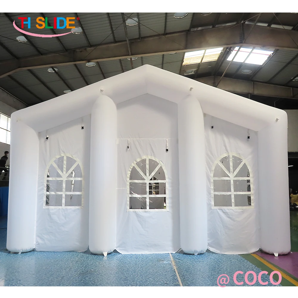 nave aerea veloce a porta, tenda gonfiabile personalizzata 12x6x4m/12x8x4m, tenda bianca, tenda gonfiabile gigante durevole oxford con luce a LED