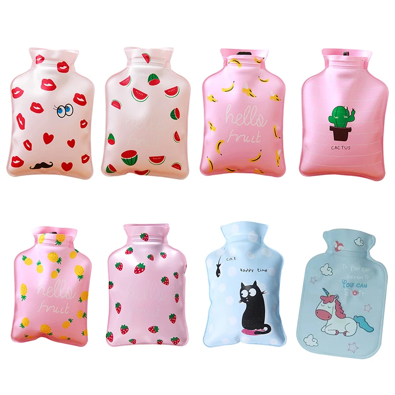 Pvc Hot Water Bottle Mini Cartoon Water Injection Hot Water Bag Size Hand Warmer Water Injection Hot Water Bottle