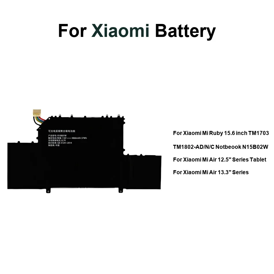 

Аккумулятор для ноутбука Reliable Power R13B01W R13B02W N15B02W N15B01W R10B01W 2600-5230 мАч для Xiaomi MI 12.5" 13.3" Air Ruby