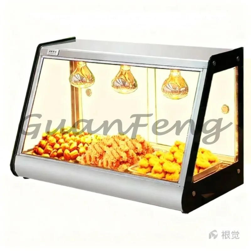 Commercial Desktop Heating Display Cabinet, Constant Temperature Food Warmer for Egg Tart Bread Fried Chicken