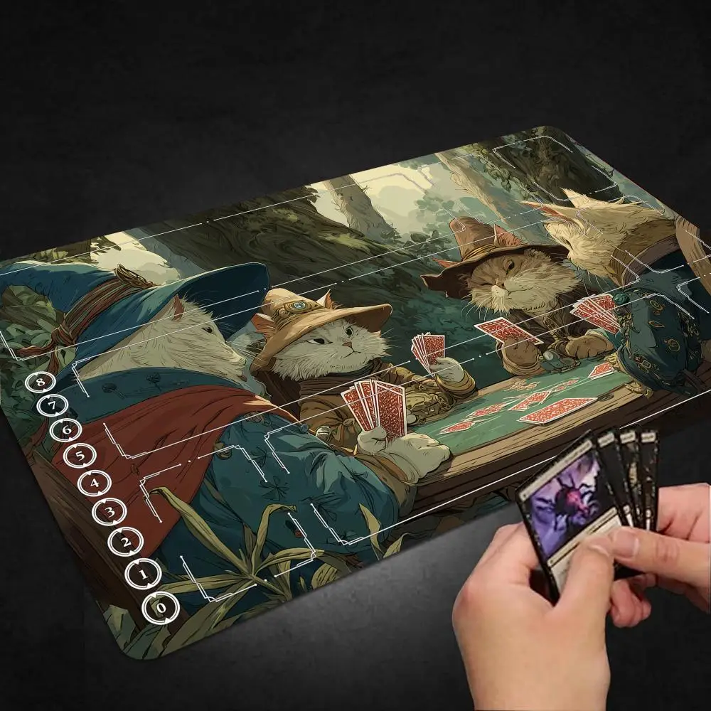 

14*24in Magic mousepad LOL Anime Card mats Diy Runes Battlefielded Kaisa Card Battle Mat Single Player Board Game Battle playmat