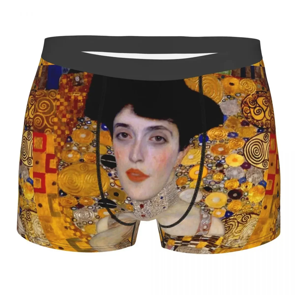 Men Gustav Klimt Vintage 1906 Boxer Briefs Shorts Panties Mid Waist Underwear Elegant Lady Homme Novelty Plus Size Underpants