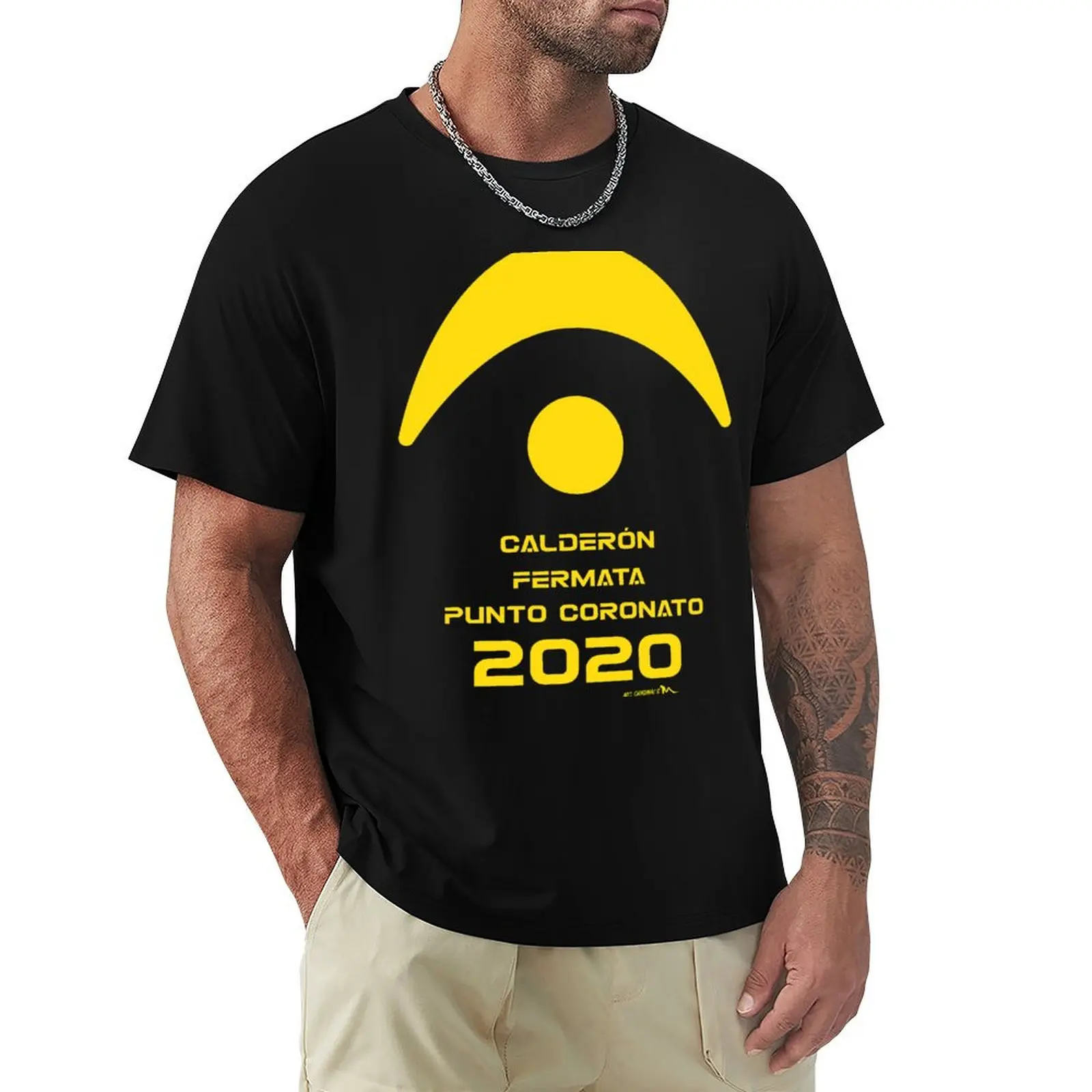 Camiseta Calderón Musical (fermata) minimalista de cuello redondo lisa