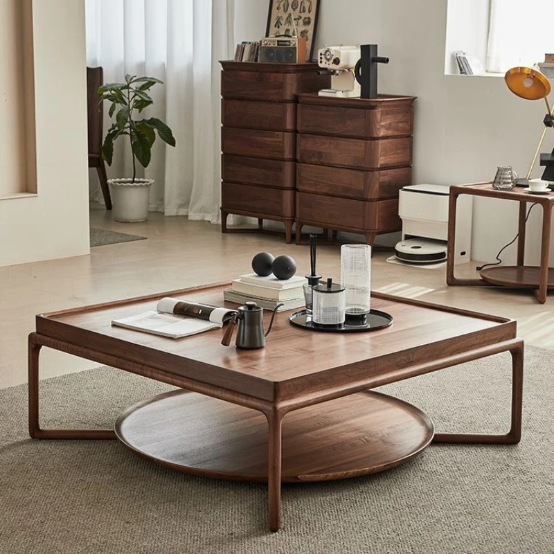 North American black walnut coffee table living room small apartment design tea table light luxury all solid wood tea table