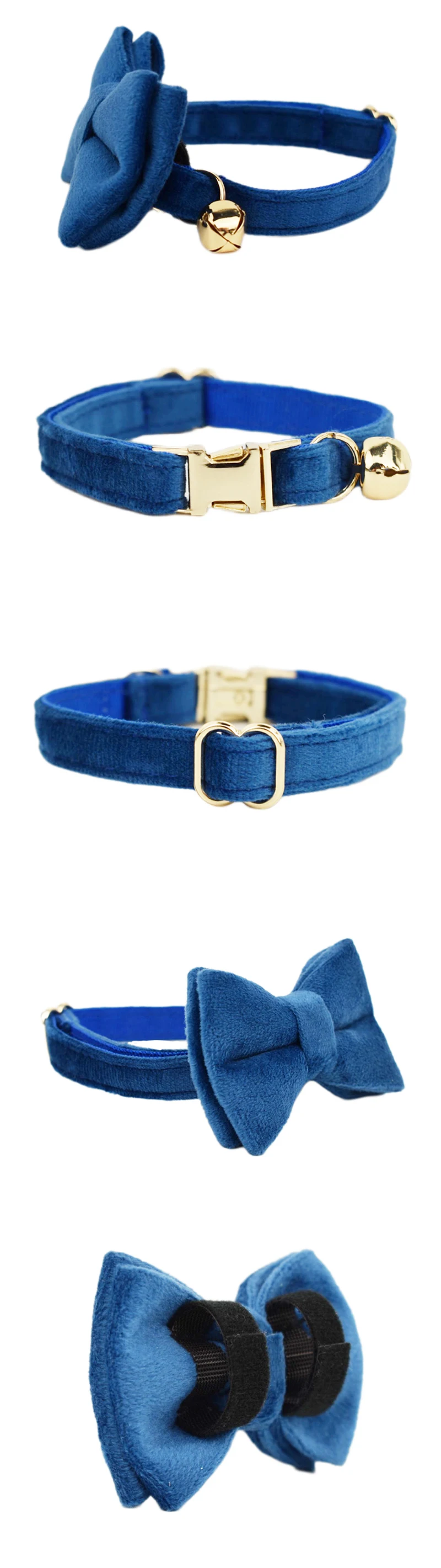 Personalized Collar for Cat Kitten Collar Velvet Puppy Small Dogs Collars Customized Engraving Name Cat Necklace with Bell Bow