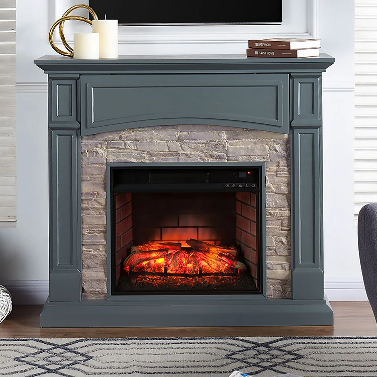 French Style Quality Craft Wood Mantelpiece Electric Fireplace Heater