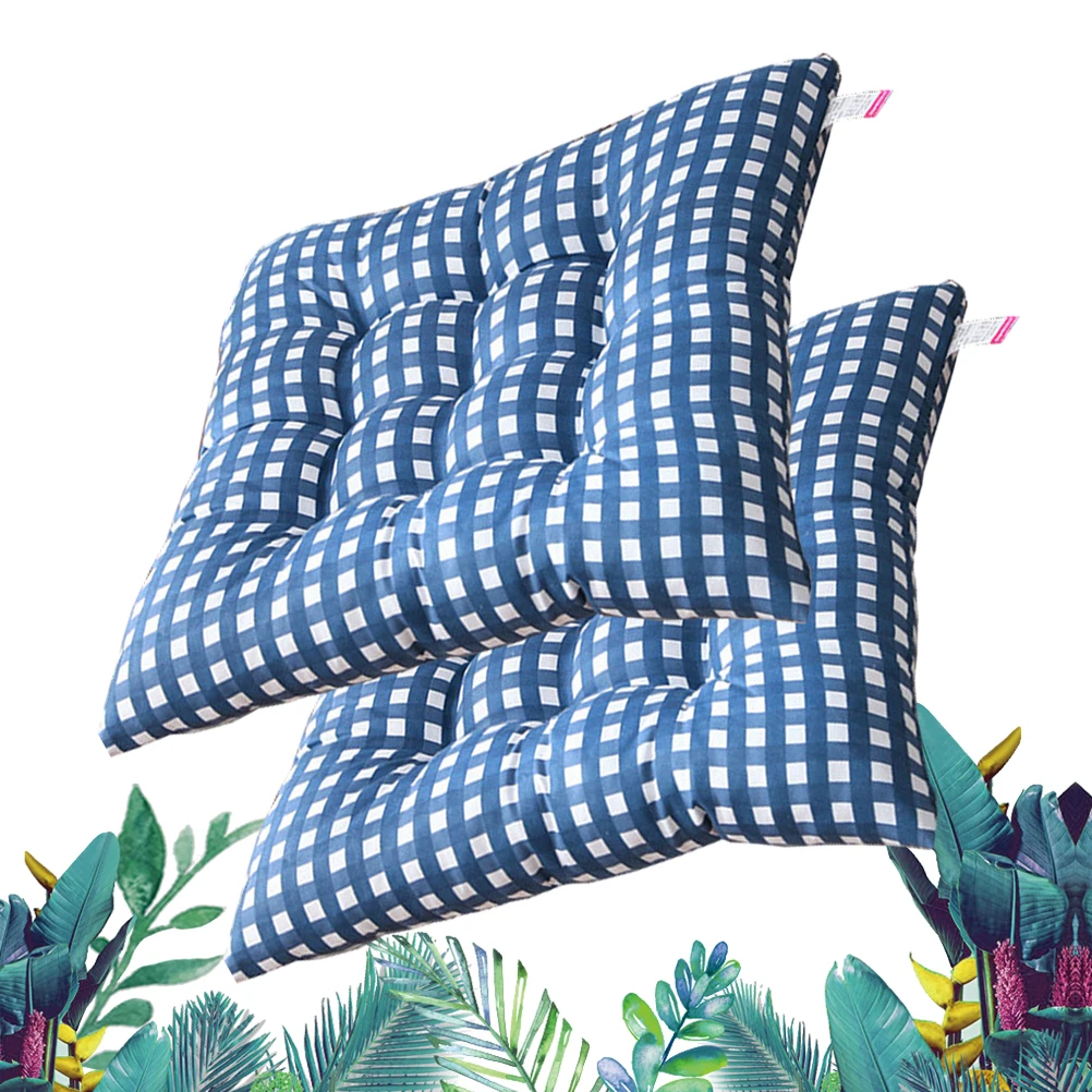 

2Pcs Rectangular Cushions Square Printing Lovely Fashion Grid Pattern Practical Seat Cushion Thickened Design Safe