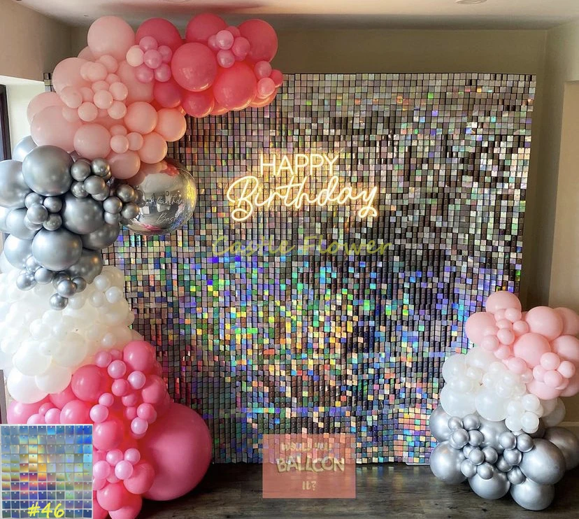 Customized Wholesale 3d Pink Shimmer Wall Panels Sequins Backdrop For Party Wedding Events Hotel Home Decoration Supplies
