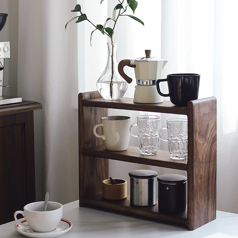 

Solid wood cup storage rack, desktop teacup rack, coffee cup mug, tea set, multi-layer storage rack, cup holder.