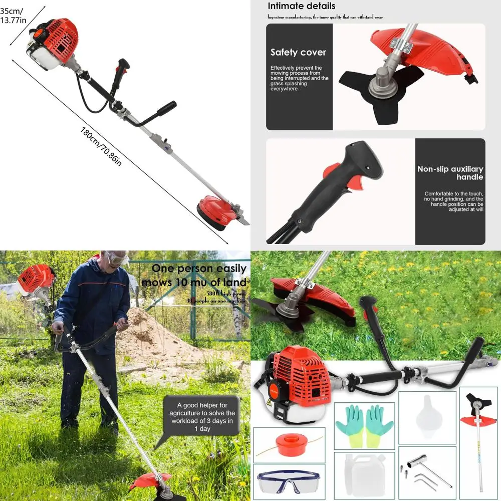 

Бензиновый триммер 2-в-1 на 52 куб. см с многофункциональными возможностями для стрижки газонов и садов