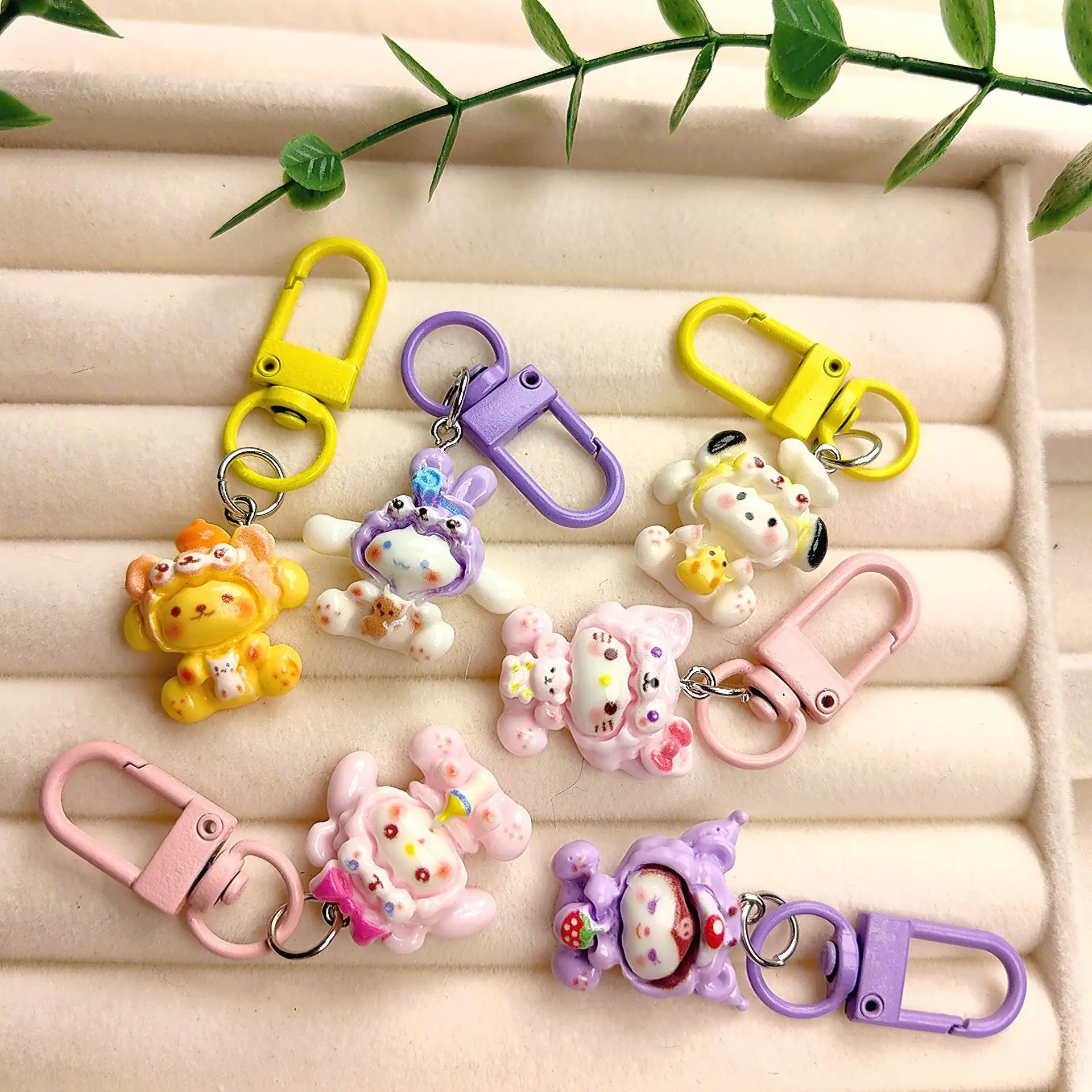 

6 шт., брелок с рисунком Куроми, анимационный персонаж kt My Melody, брелок, милый кавайный кулон Kuromi, милые аксессуары, подарок на праздник