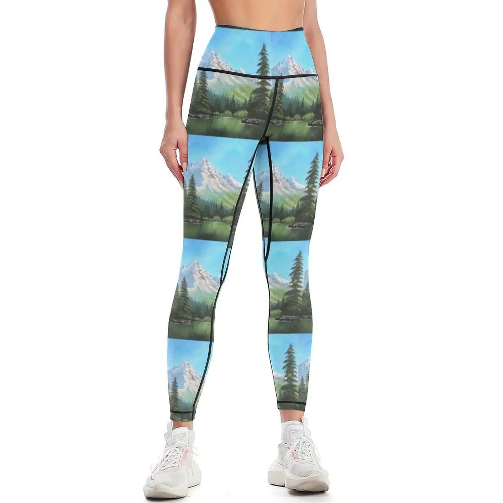 Bob Ross Inspired Landscape - Mountain Art Leggings harem pants Pants sport Womens Leggings