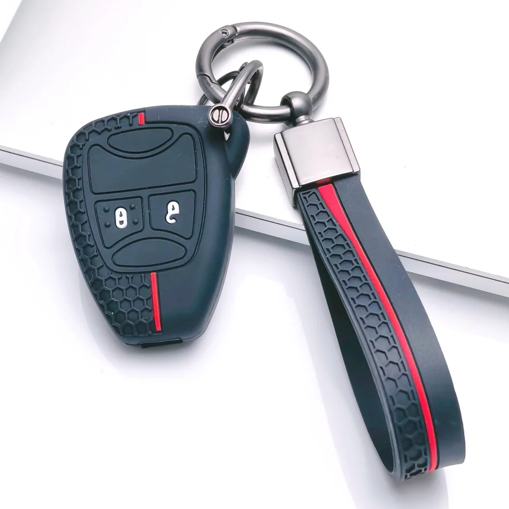 Keychain for Chrysler Pacifica Aspen 300c Dodge Caravan Key Cover For Jeep Wrangler Jk Commander Grand Cherokee Car Key Case