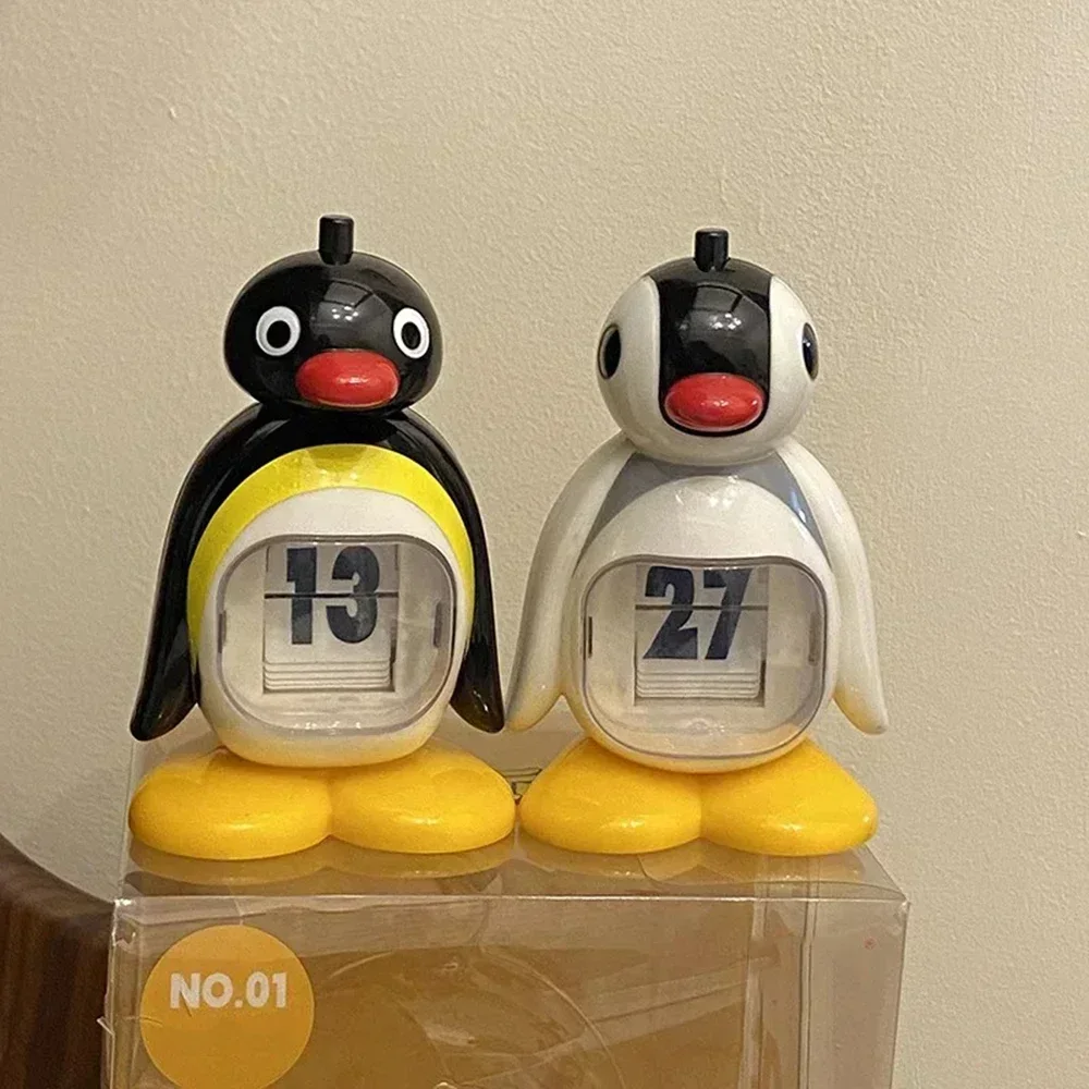 Cute Penguin Doll Decoration Desktop Decoration Pressing Perpetual Calendar Birthday Gift for Friends Creative Penguin Calendar