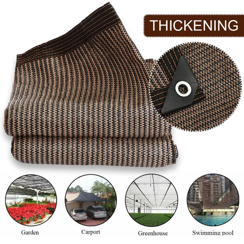 Sun protection net UV protection brown HDPE sunshade net, pavilion sun protection mesh sunshade cloth terrace balcony car cover