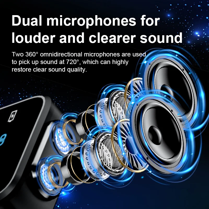 Micrófono de solapa inalámbrico Yamnweo N-S2 con estuche de carga, alcance de 30 m, cancelación de ruido AI de 3 niveles, Bluetooth 5.2, para teléfono, cámara, vlogs, transmisión en vivo, grabación de video 4