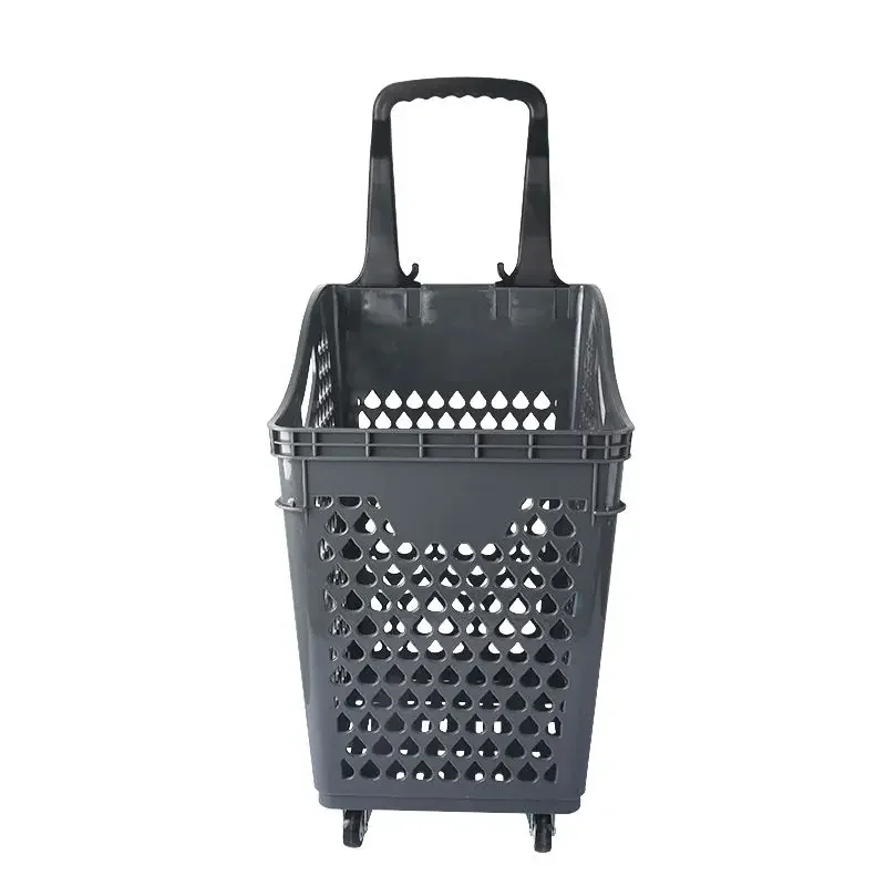 Supermarket shopping trolley high back basket hand pull shopping basket trolley shopping cart