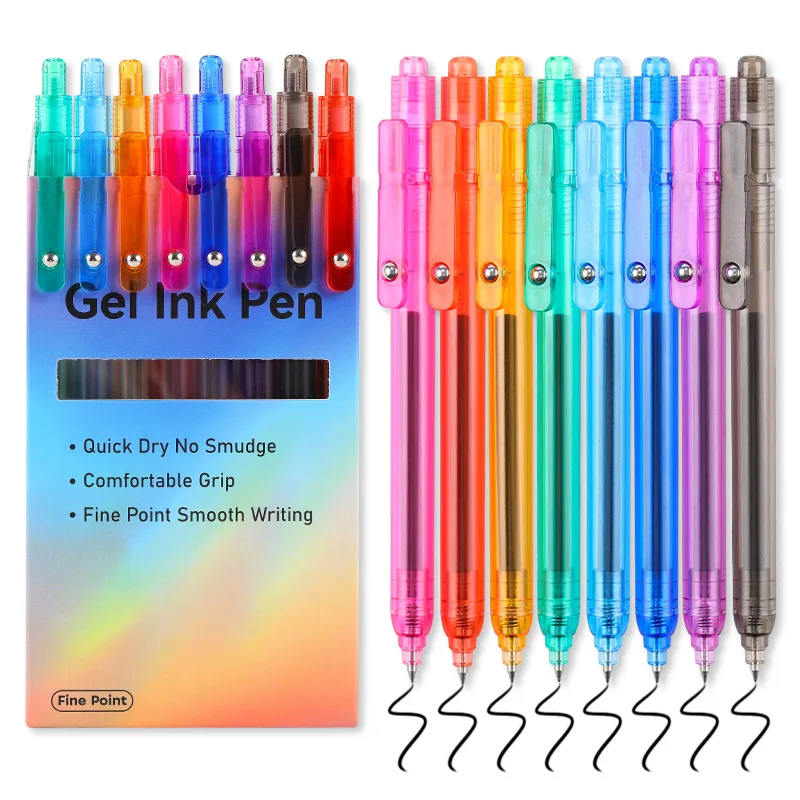 

Gel Pens,0.5mm Black Ink Fine Point Smooth Writing Pens,Quick Dry,Retractable Gel Ink Pens,Fun Pens for Teacher,Office,School