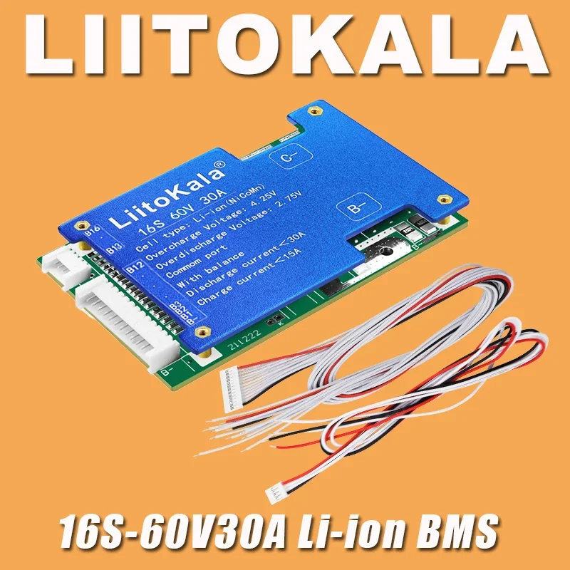 LIitoKala 72V/60V/48V/36V 20A/30A/50A 18650/21700 Li-ion Lithium Battery Pack BMS PCB board PCM Balance Integrated Circuit