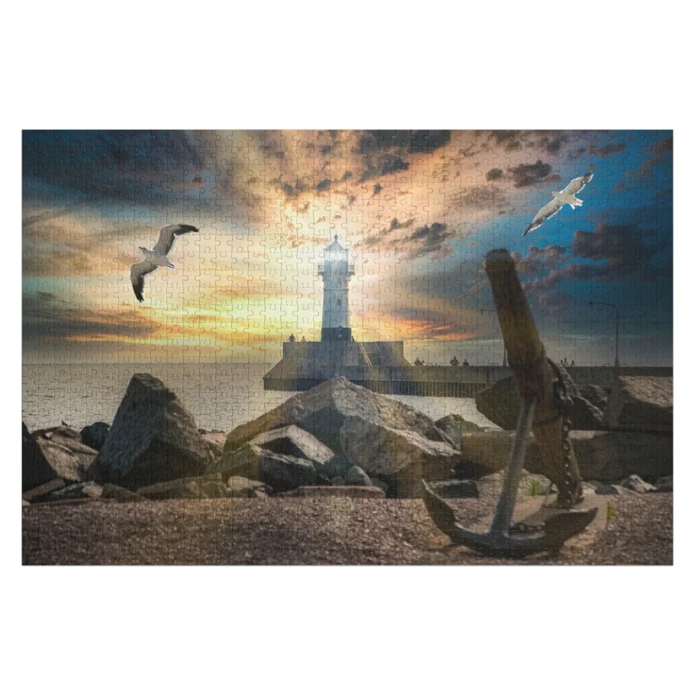 

Пазл Duluth Harbor North Breakwater Lighthouse для взрослых, деревянные персонализированные игрушки, деревянный пазл с именем