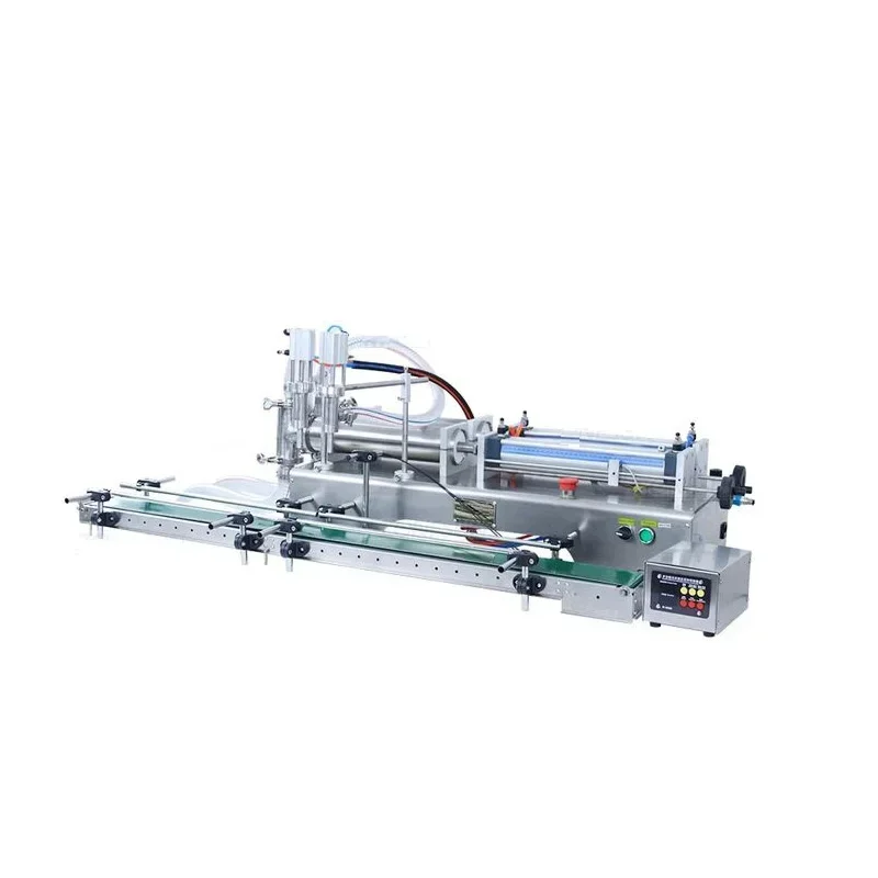 Machine de remplissage de liquide à Double tête, machine de remplissage quantitative 10ML/100ML/500ML avec bande transporteuse