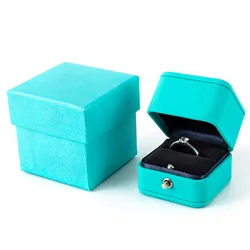 Luxury Romantic Leather Jewelry Gift Pendant Ring Box Necklace Jewellery Packaging Display Storage Case for Wedding Propose