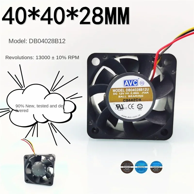 pa 40*40*28MM DB04028B12U Dual Ball Bearing 4028 4CM Tachometer Function High Rotation 12V 0.66A Server Fan