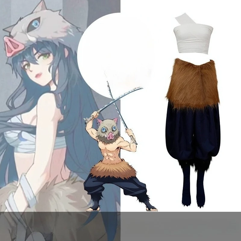 

Костюм для косплея Demon Slayer Hashibira Inosuke, полный комплект, костюм на Хэллоуин, маскарадный карнавальный наряд для вечеринки для мужчин и женщин