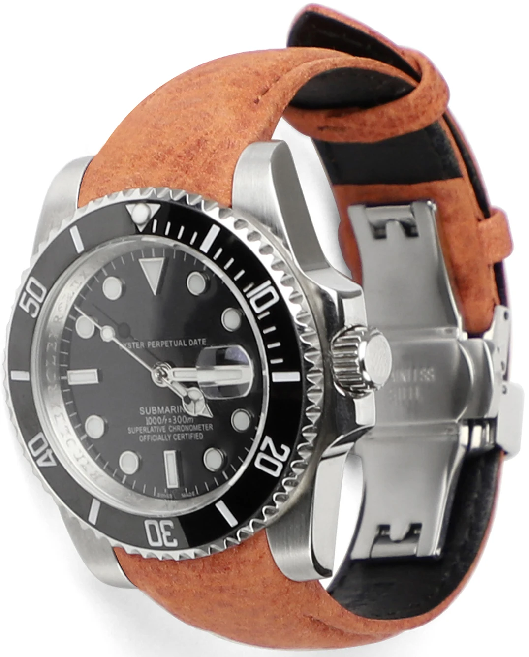 

20mm Brush Off Distressed Nubuck Leather Watchband for Rolex Submariner Daytona GMT II Watch Bands Straps Bracelets Clock Belt