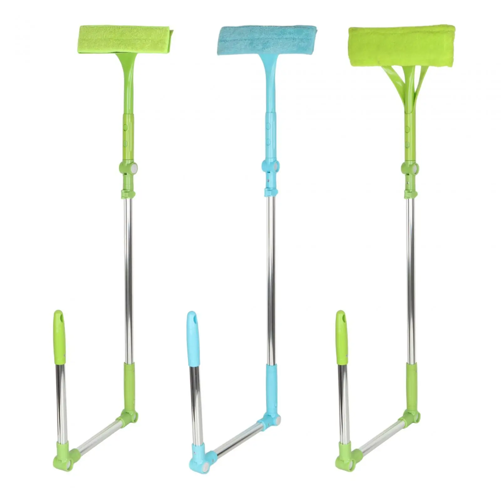 Long Handled Extendable Window Cleaner Double Sided Rotatable Squeegee Brush for Tall Windows in Residential Cleaning